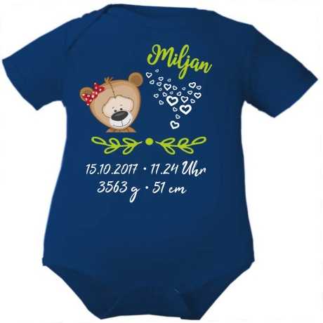 Baby Body SWEET BÄR personalisiert mit Geburtsdaten/Name