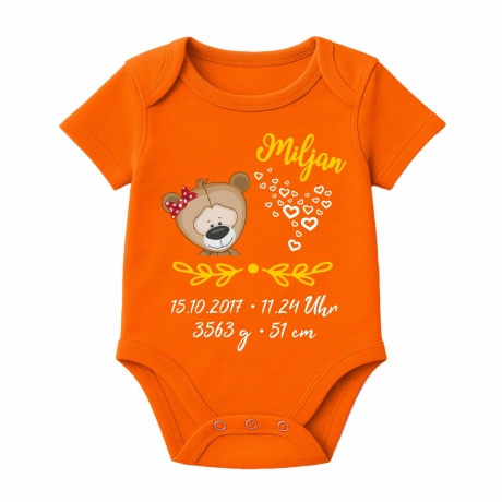 Baby Body SWEET BÄR personalisiert mit Geburtsdaten/Name