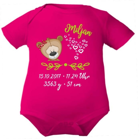 Baby Body SWEET BÄR personalisiert mit Geburtsdaten/Name