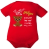 Baby Body kurz CUTE TEDDY personalisiert mit Geburtsdaten