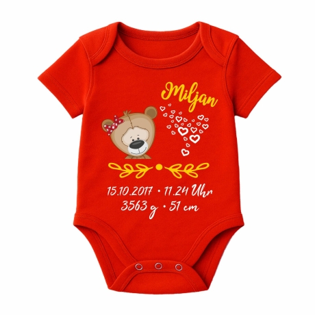 Baby Body SWEET BÄR personalisiert mit Geburtsdaten/Name