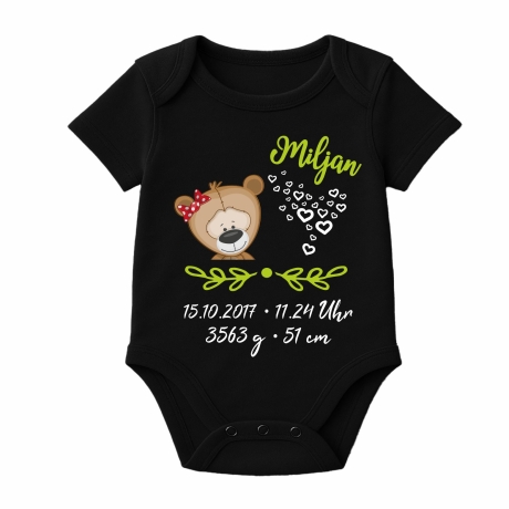 Baby Body SWEET BÄR personalisiert mit Geburtsdaten/Name