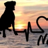 Aufkleber Herzlinie Heartbeat Hund Boxer