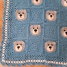 Baby Decke Bär Bärchen Babydecke gehäkelt granny square