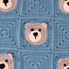 Baby Decke Bär Bärchen Babydecke gehäkelt granny square
