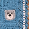 Baby Decke Bär Bärchen Babydecke gehäkelt granny square