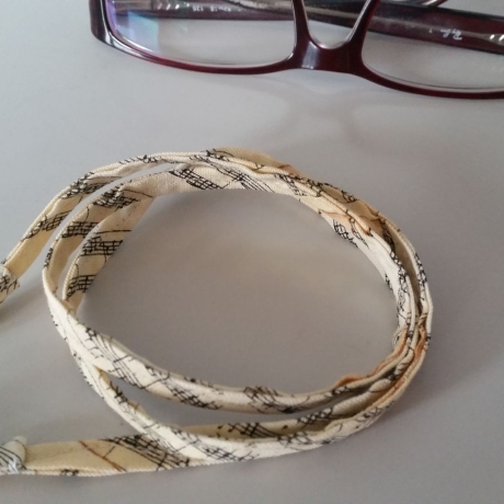 beiges Brillenband aus Notenstoff, für Sie oder Ihn