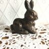 Vintage Hase aus massiver Bronze fein ziseliert 70er Jahre