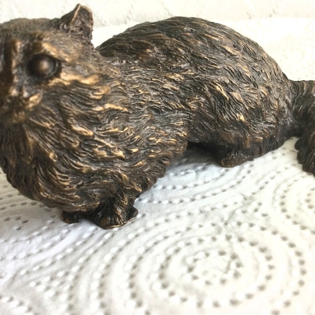 Vintage Katze Bronzefigur aus massiver Bronze aus den 70er Jahre