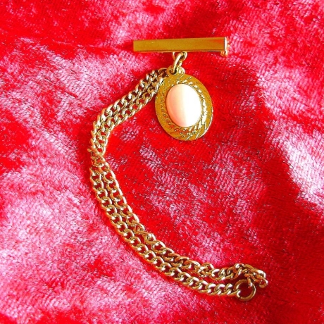 Vintage♥Brosche♥Perle mit Kette♥aus den 70er Jahren♥