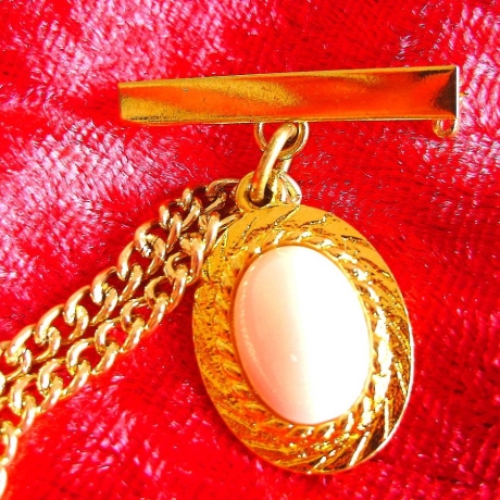 Vintage♥Brosche♥Perle mit Kette♥aus den 70er Jahren♥