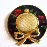 Vintage Brosche Hütchen originelle Brosche aus den 70er Jahren