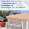 Brotzeitbox - Vesperbox ,1200ml   Edelstahl + Bambusdeckel
