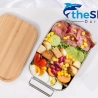 Brotzeitbox - Vesperbox ,1200ml   Edelstahl + Bambusdeckel