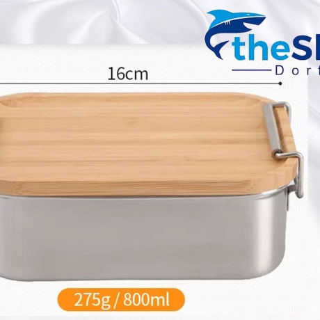 Brotzeitbox - Vesperbox ,1200ml   Edelstahl + Bambusdeckel