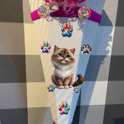 Dekoelemente für Schultüte Katze Bubbles verschiedene Farben