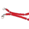 Kette rote Glasperlen Buddha 925er Silberkarabiner