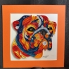 Hundebild - Bulldogge - Quilling Technik - Unikat