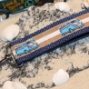 Schlüsselanhänger Blau mit Motiv VW Bulli Blau mit Karabiner