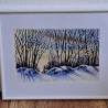 Bild Original Aquarell Winter Schnee Wandbild Gemälde 31x25cm