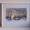 Bild Original Aquarell Winter Schnee Wandbild Gemälde 31x25cm