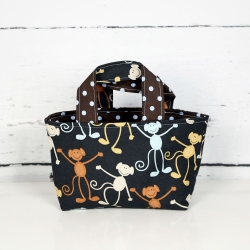 Tasche für Kinder mit Tiermotiv – Punkte & Affen - Geschenkidee