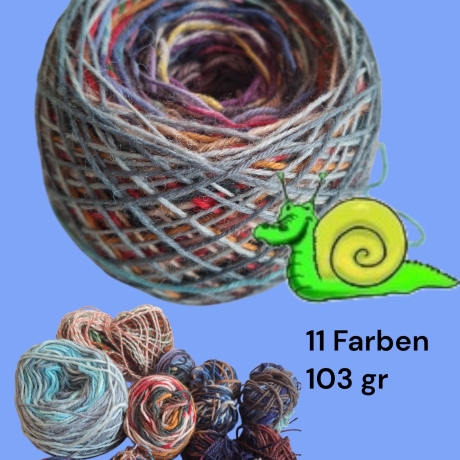 Buntstück #001 - nachhaltige re-wollt Knäuel Sockenwolle