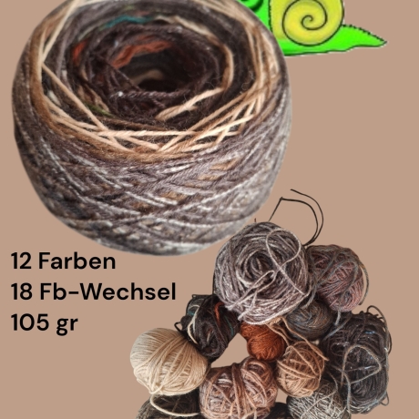 Buntstück #005 - nachhaltige re-wollt Knäuel Sockenwolle
