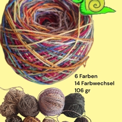 Buntstück #008 - nachhaltige re-wollt Knäuel Sockenwolle