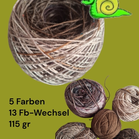 Buntstück #011 - nachhaltige re-wollt Knäuel Sockenwolle