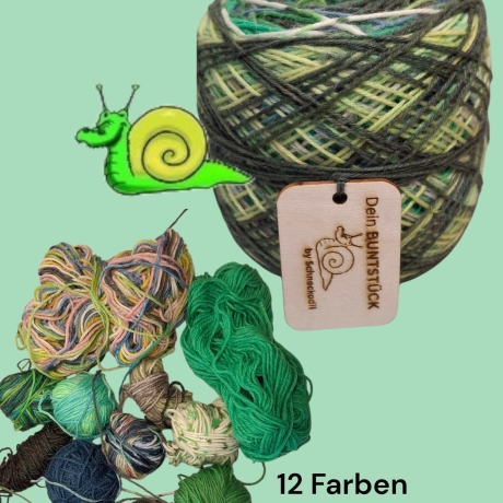 Buntstück #015 - nachhaltige re-wollt Knäuel Sockenwolle