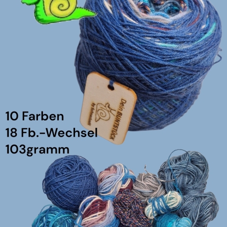 Buntstück #016 - nachhaltige re-wollt Knäuel Sockenwolle