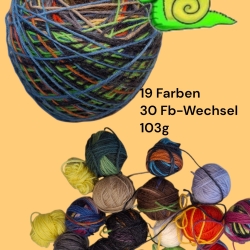 Buntstück #017 - nachhaltige re-wollt Knäuel Sockenwolle