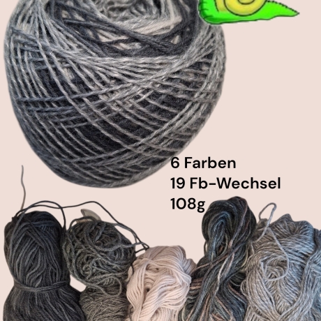 Buntstück #018 - nachhaltige re-wollt Knäuel Sockenwolle
