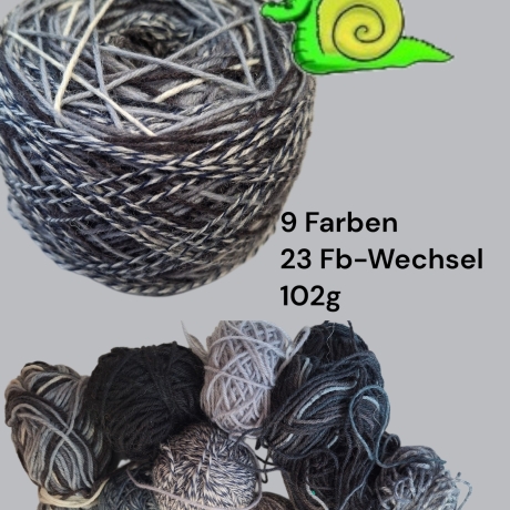 Buntstück #020 - nachhaltige re-wollt Knäuel Sockenwolle
