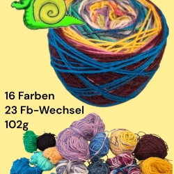 Buntstück #021 - nachhaltige re-wollt Knäuel Sockenwolle