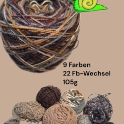 Buntstück #022 - nachhaltige re-wollt Knäuel Sockenwolle