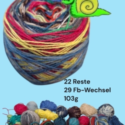 Buntstück #023 - nachhaltige re-wollt Knäuel Sockenwolle