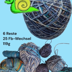 Buntstück #025 - nachhaltige re-wollt Knäuel Sockenwolle