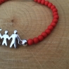 „Familienliebe“ Perlenarmband mit versilberten Verbinder
