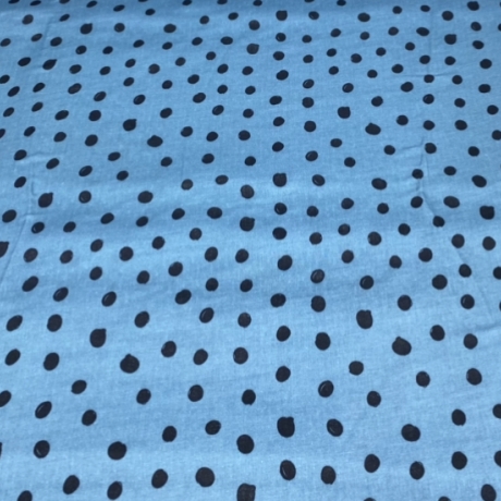 Meterware Musselin Glatt bemustert Dots Blau