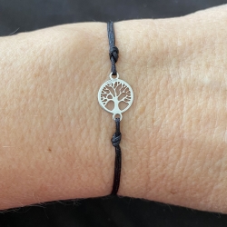 Armband Baum des Lebens 925 Silber Makramee