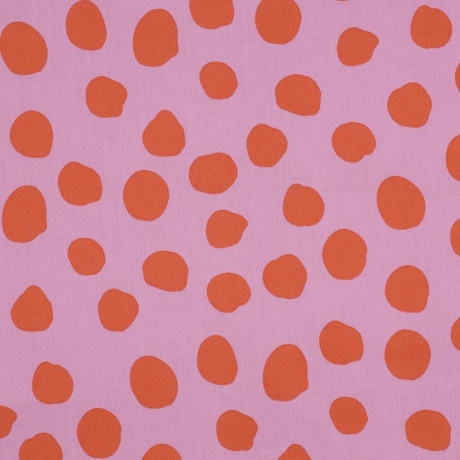 beschichtete Baumwolle Dots Punkte orange auf pink Poppy Fabrics