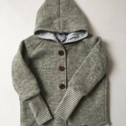Wichteljacke aus Wollwalk Gr. 98-110 grau handmade