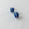 Ohrstecker Aluminium Würfel blau wire wrapping