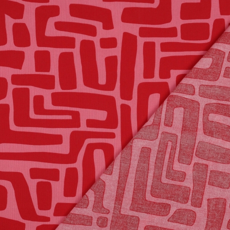 beschichtete Baumwolle Abstrakt rot rosa Poppy Fabrics