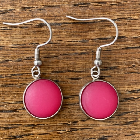 Ohrhänger Edelstahl Polaris Cabochon brombeer