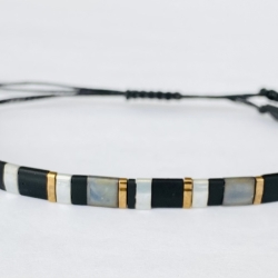 Armband Tila schwarz grau bronze  Makramee Armband Tila schwarz grau bronze  Makramee
