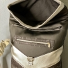 Rucksack VARO aus Kunstleder und Kork, schwarz/silber