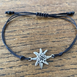 Armband Edelweiß 925 Silber Makramee
